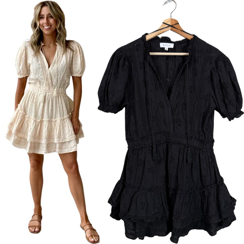 Elegant Black and Cream Mini Dress